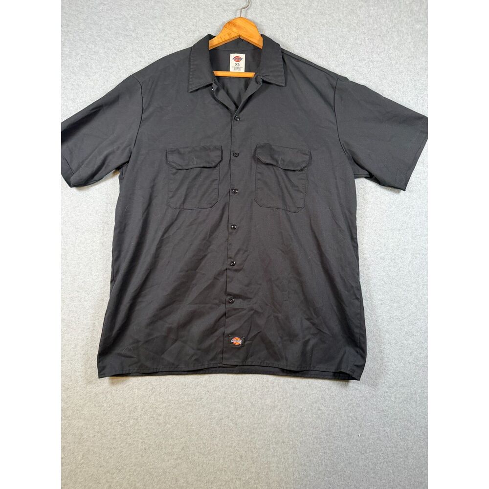 Dickies Men's XL Black Short Sleeve Work Shirt Button Up Utility Workwear 4015